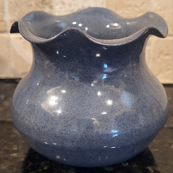 Nell Cole Graves Signed Blue Pansy Bowl 1992 Seagrive, North Carolina Pottery - Picture 2 of 12